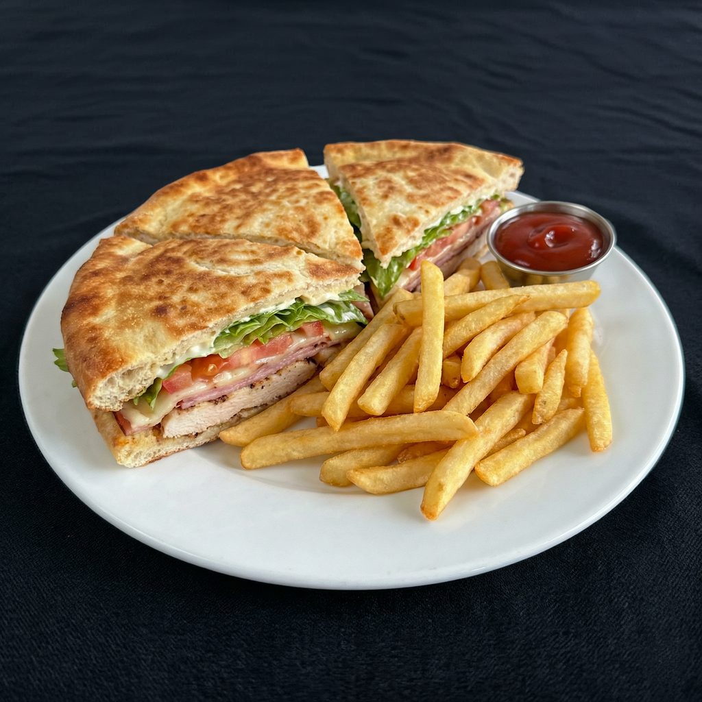Chicken Pizza Club Sandwich.